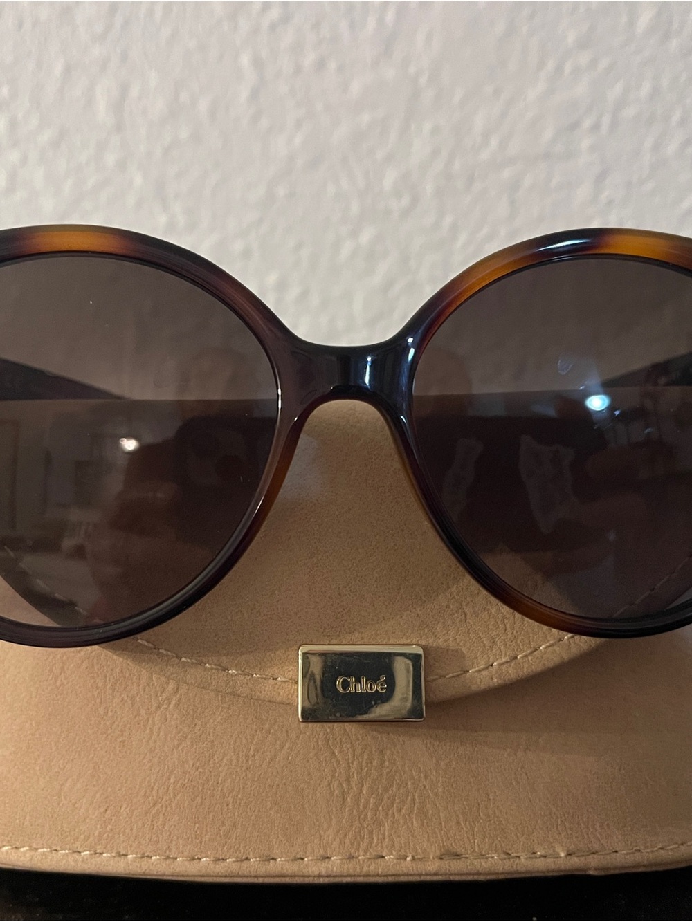 Chloé Tortoiseshell Round Sunglasses with Brown Lenses